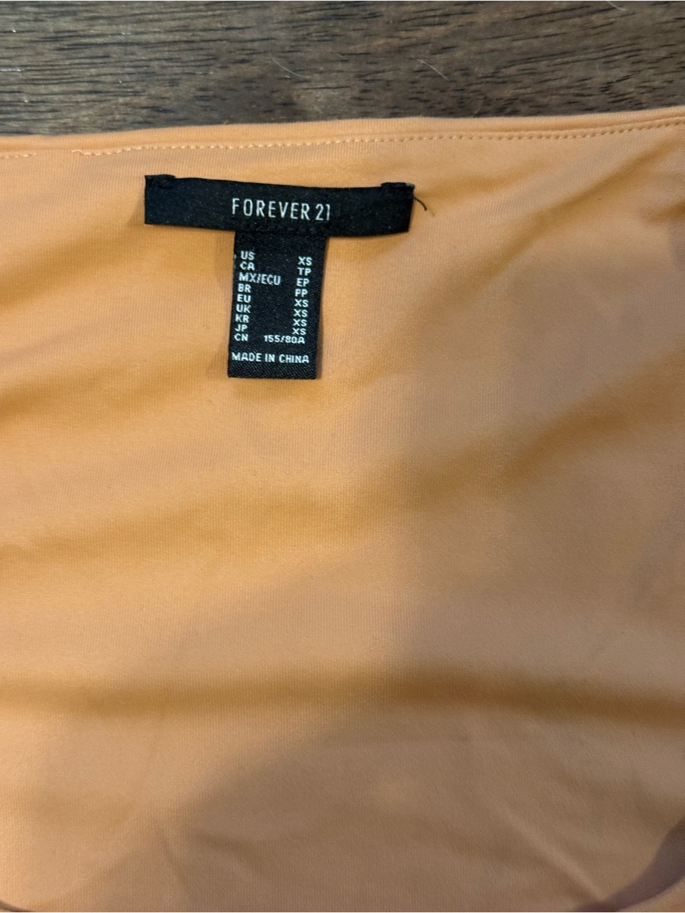 Forever 21 Peach Square Neck Short Sleeve Bodysuit Women’s XS - Picture 2 of 3